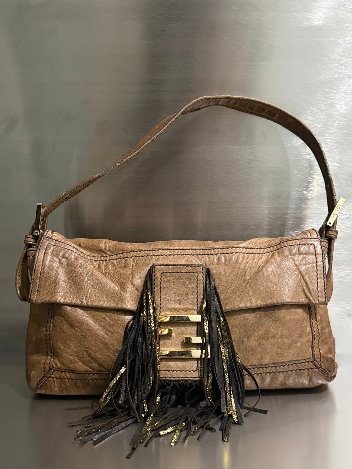 Fendi FF Fringe Baguette Bag