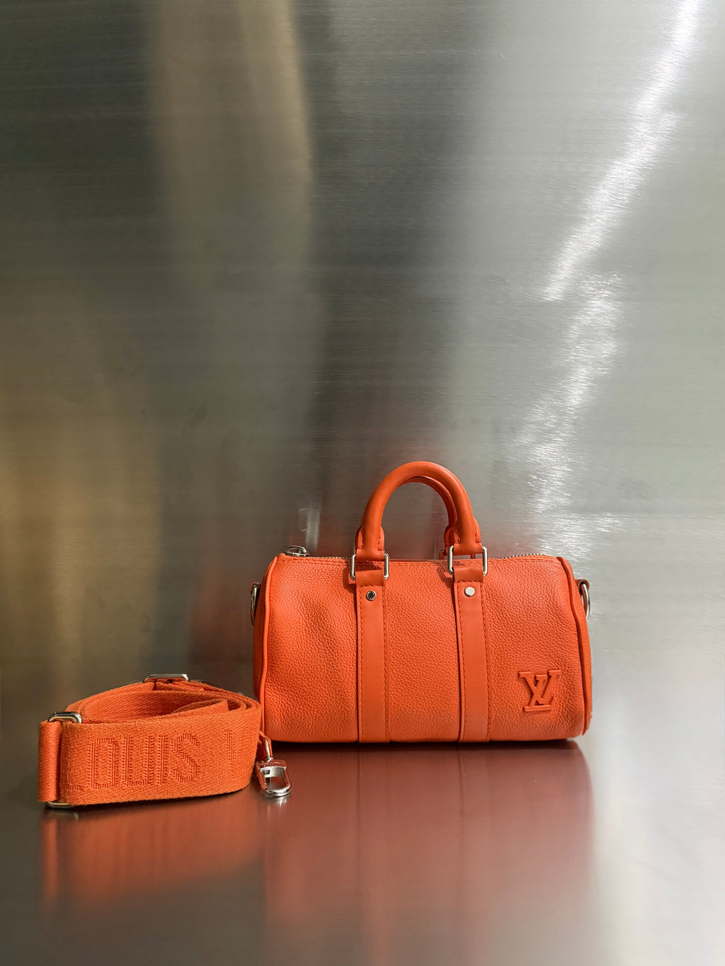 Louis Vuitton Volcano Orange Aerogram Keepall XS