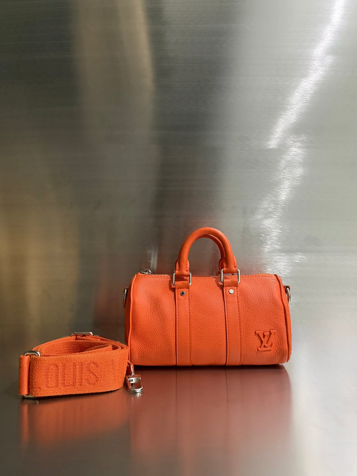 Louis Vuitton Volcano Orange Aerogram Keepall XS