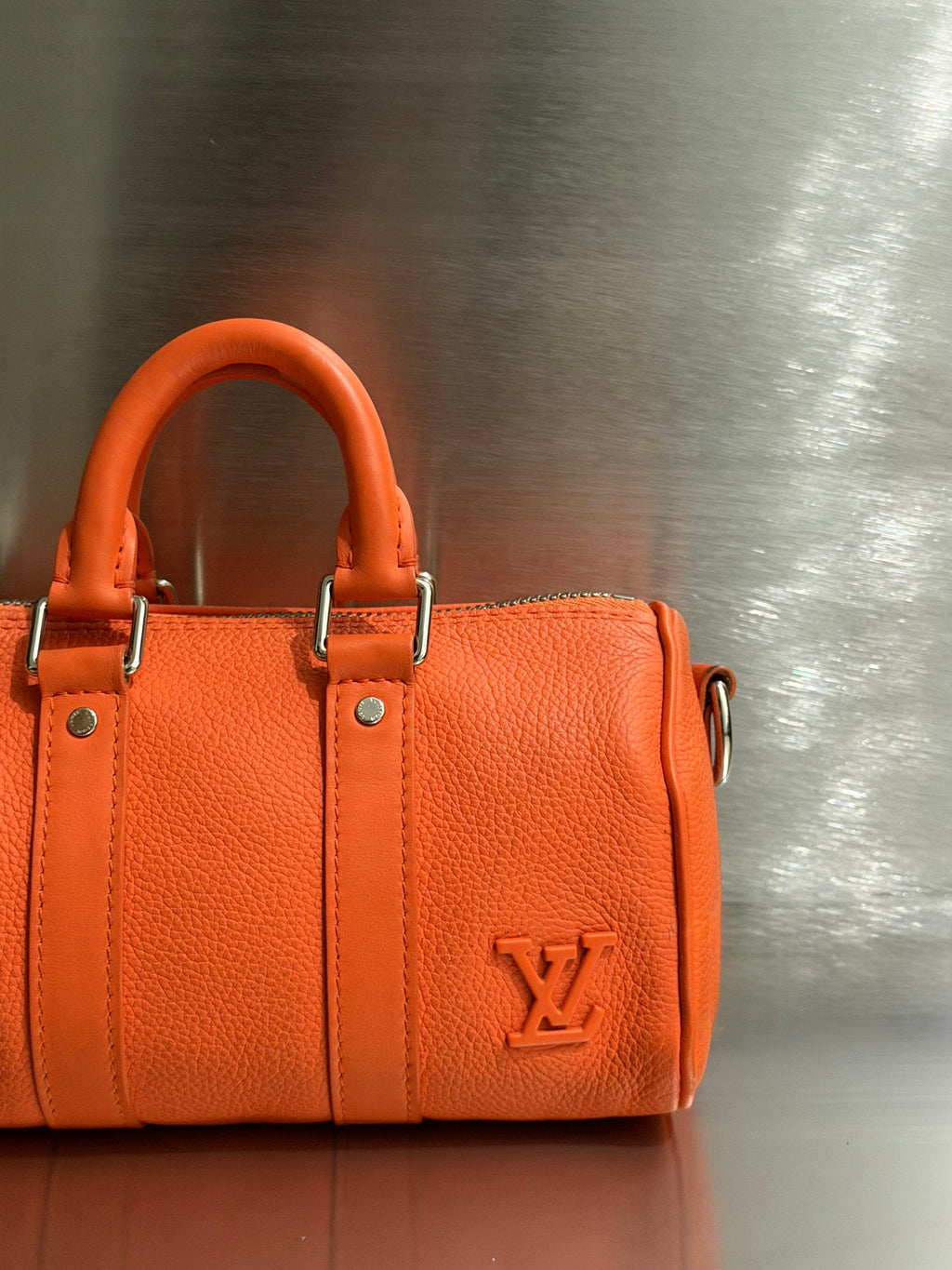 Louis Vuitton Volcano Orange Aerogram Keepall XS