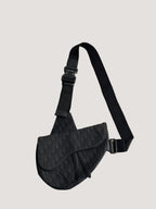 Christian Dior Black Oblique Mens Saddle Bag
