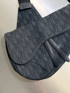 Christian Dior Black Oblique Mens Saddle Bag