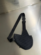 Christian Dior Black Oblique Mens Saddle Bag
