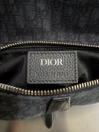 Christian Dior Black Oblique Mens Saddle Bag