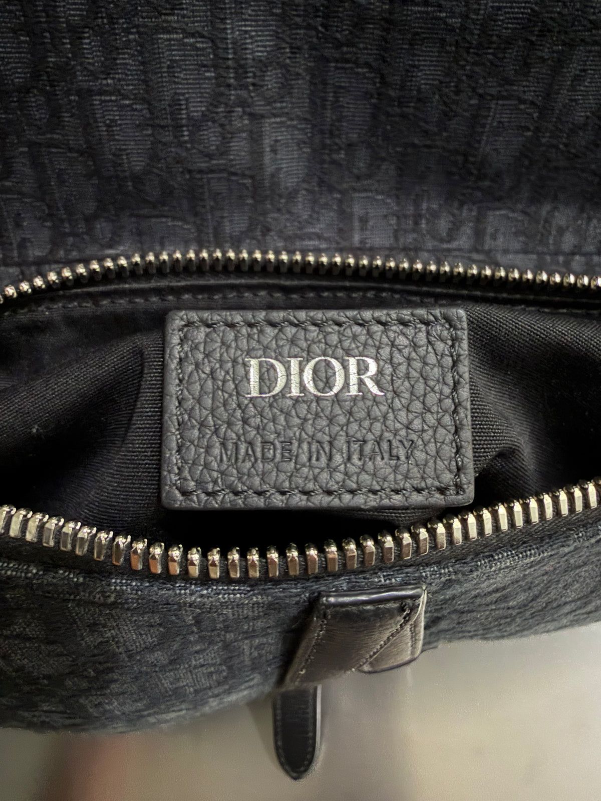 Christian Dior Black Oblique Mens Saddle Bag