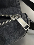 Christian Dior Black Oblique Mens Saddle Bag