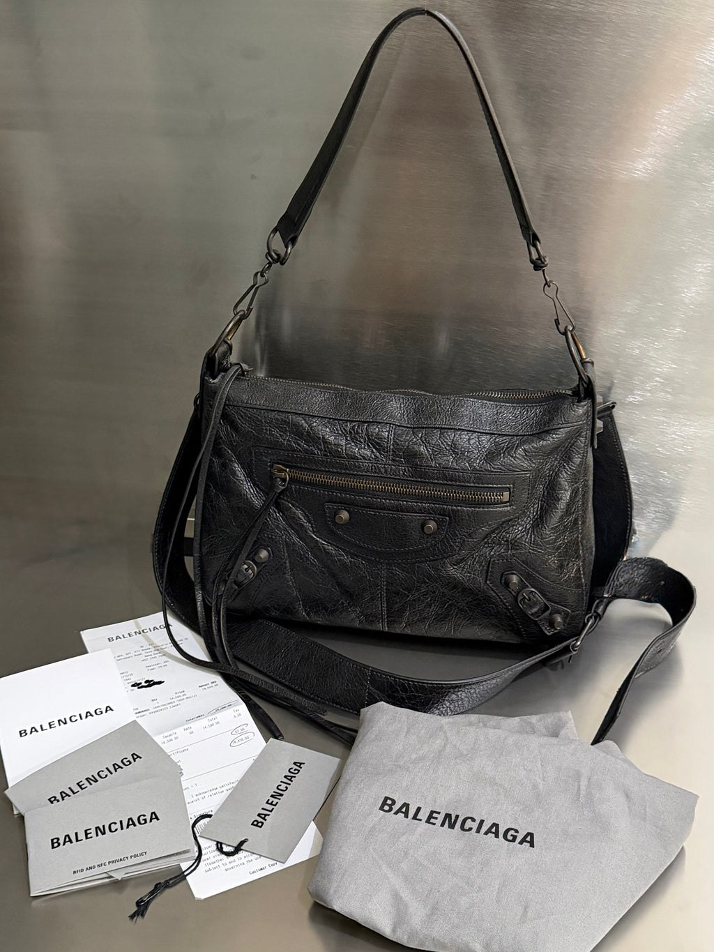 Balenciaga Black Le City Moto Bag