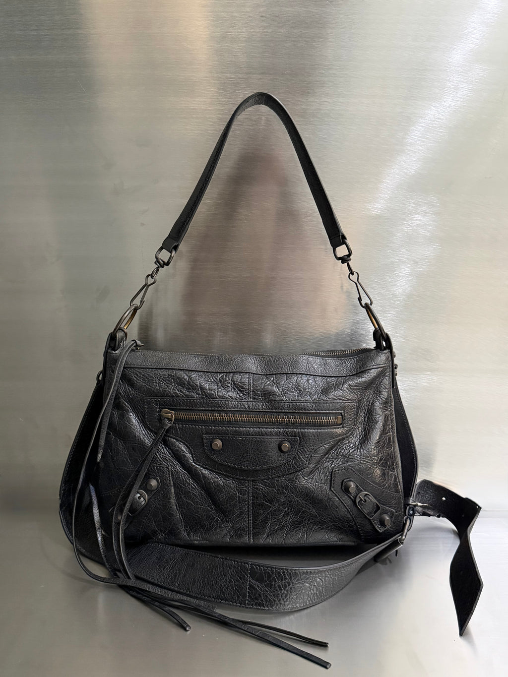 Balenciaga Black Le City Moto Bag