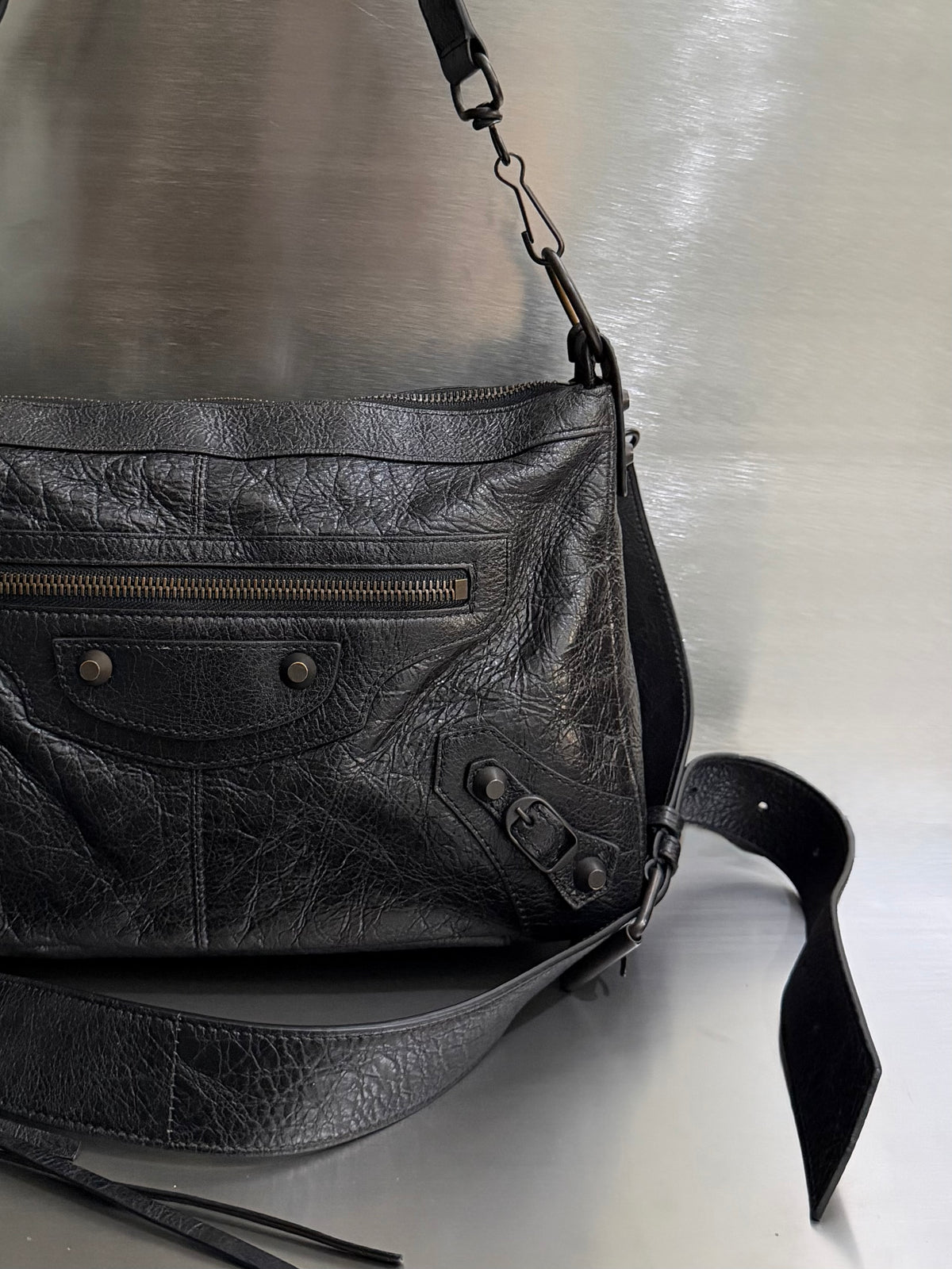 Balenciaga Black Le City Moto Bag
