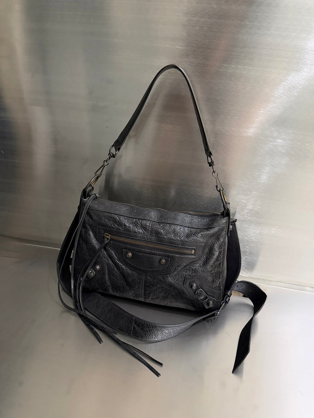 Balenciaga Black Le City Moto Bag