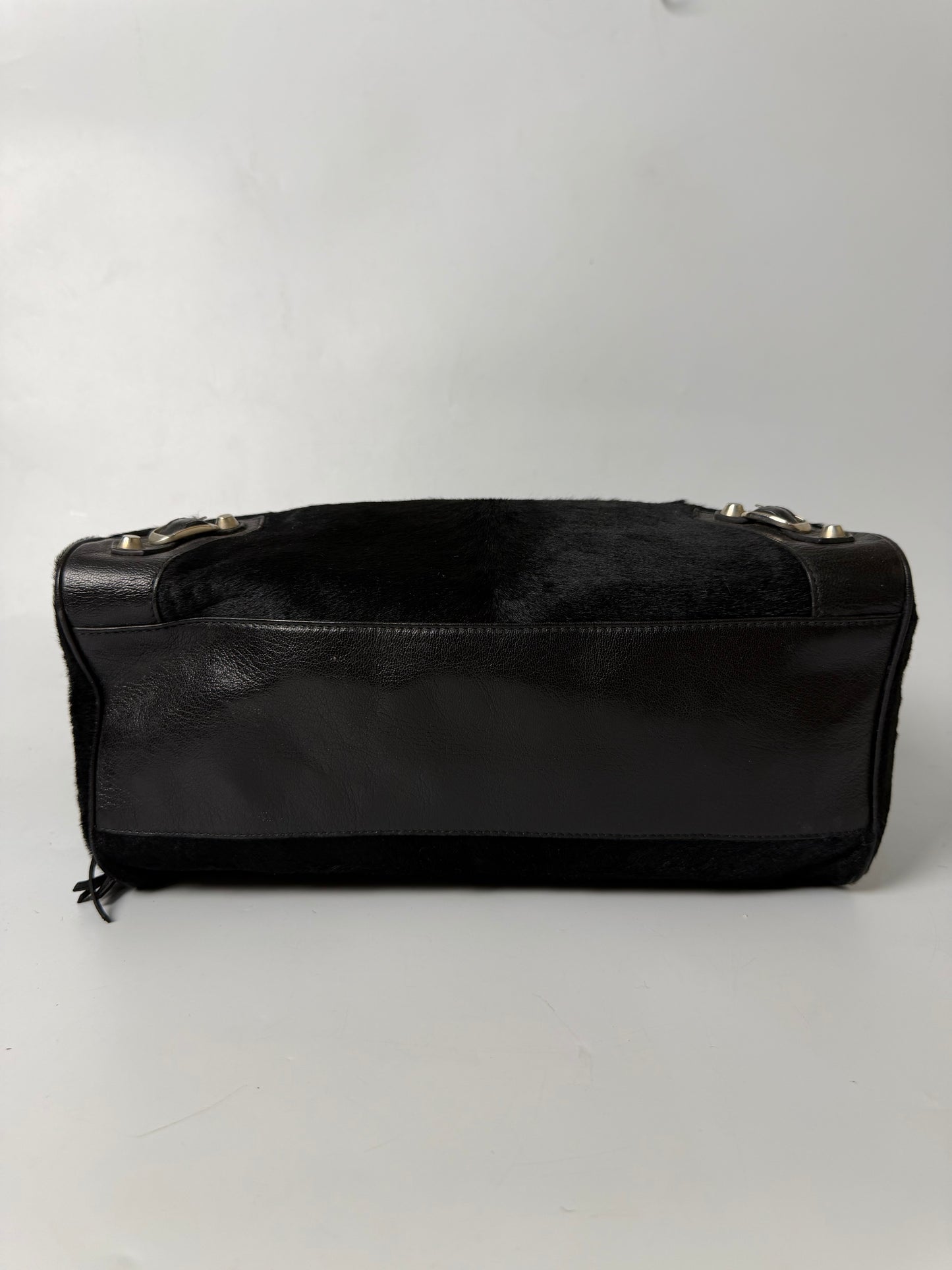 Balenciaga Vélo Black Pony Hair Classic Silver Hardware City