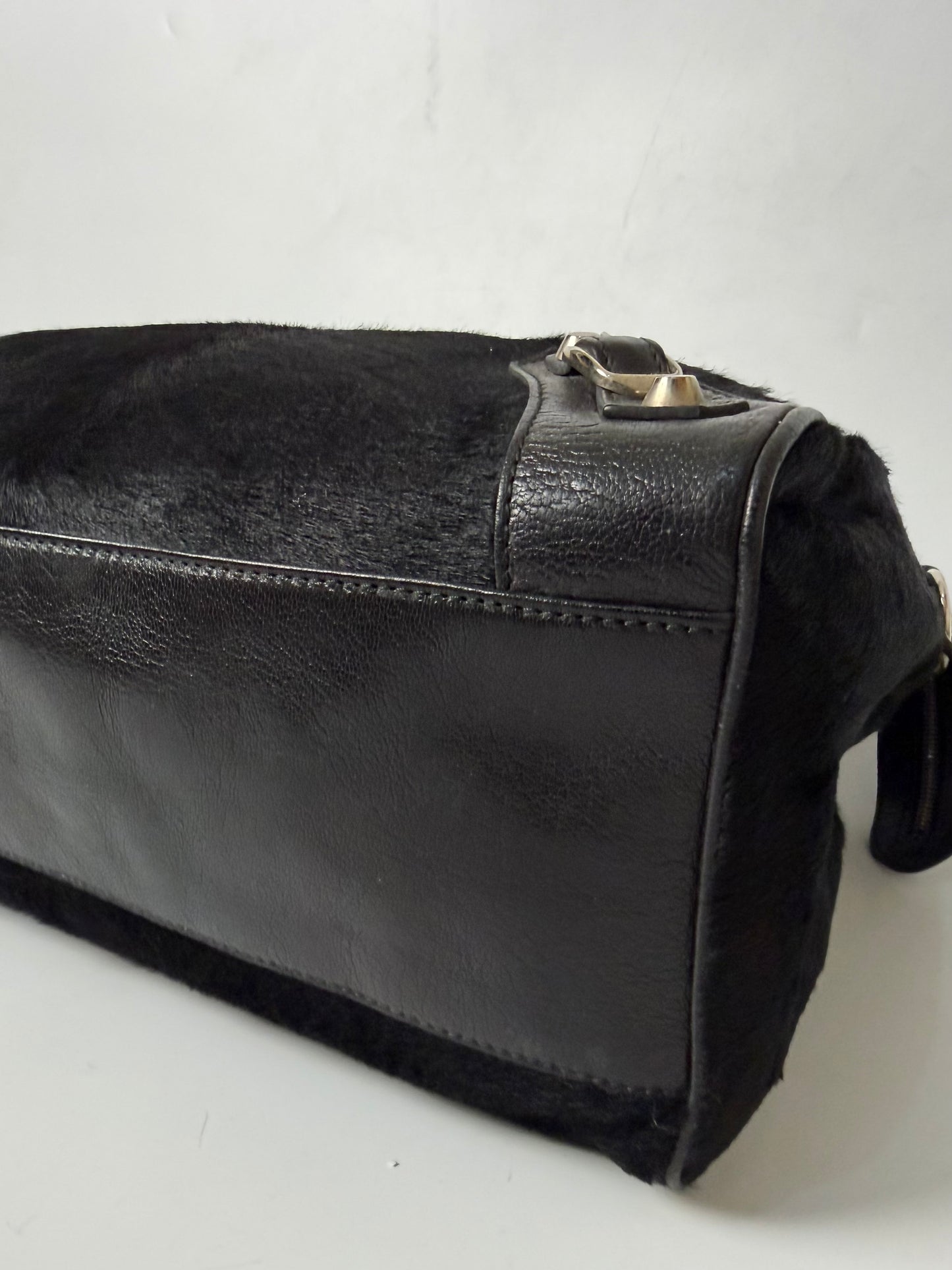 Balenciaga Vélo Black Pony Hair Classic Silver Hardware City