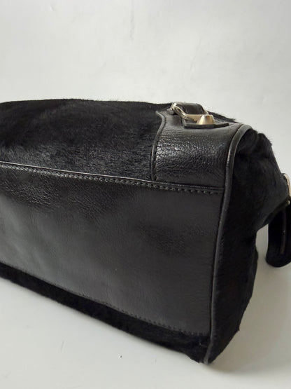 Balenciaga Vélo Black Pony Hair Classic Silver Hardware City