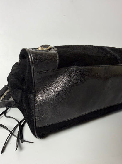 Balenciaga Vélo Black Pony Hair Classic Silver Hardware City