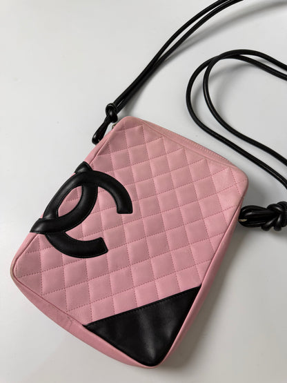 2003 Chanel Pink Cambon Ligne Messenger Bag