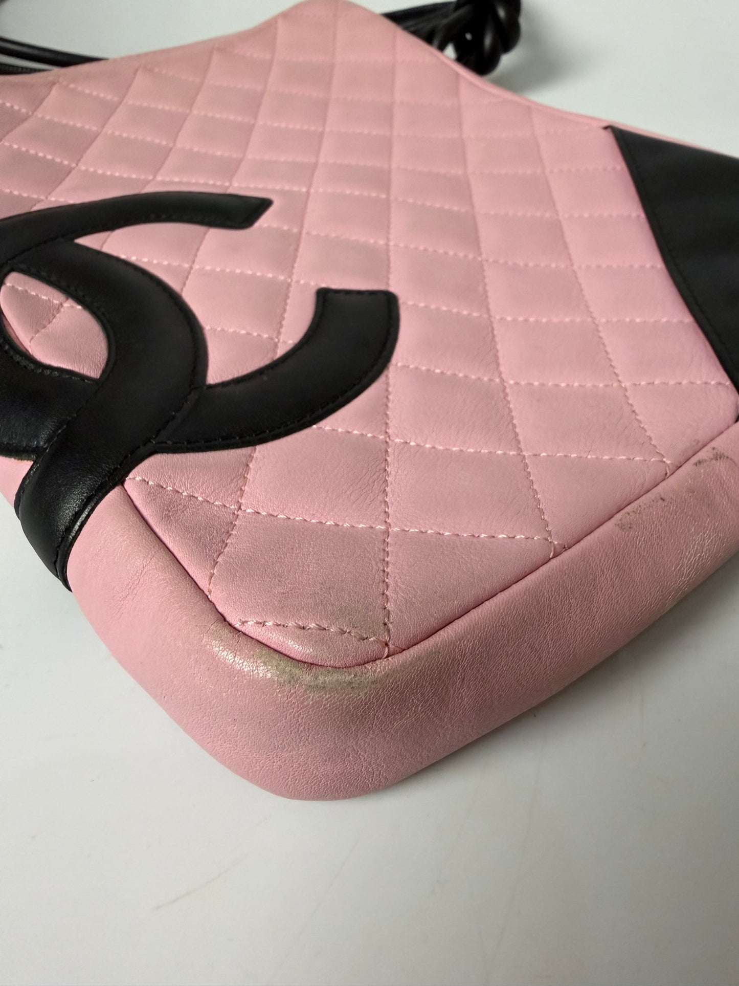 2003 Chanel Pink Cambon Ligne Messenger Bag