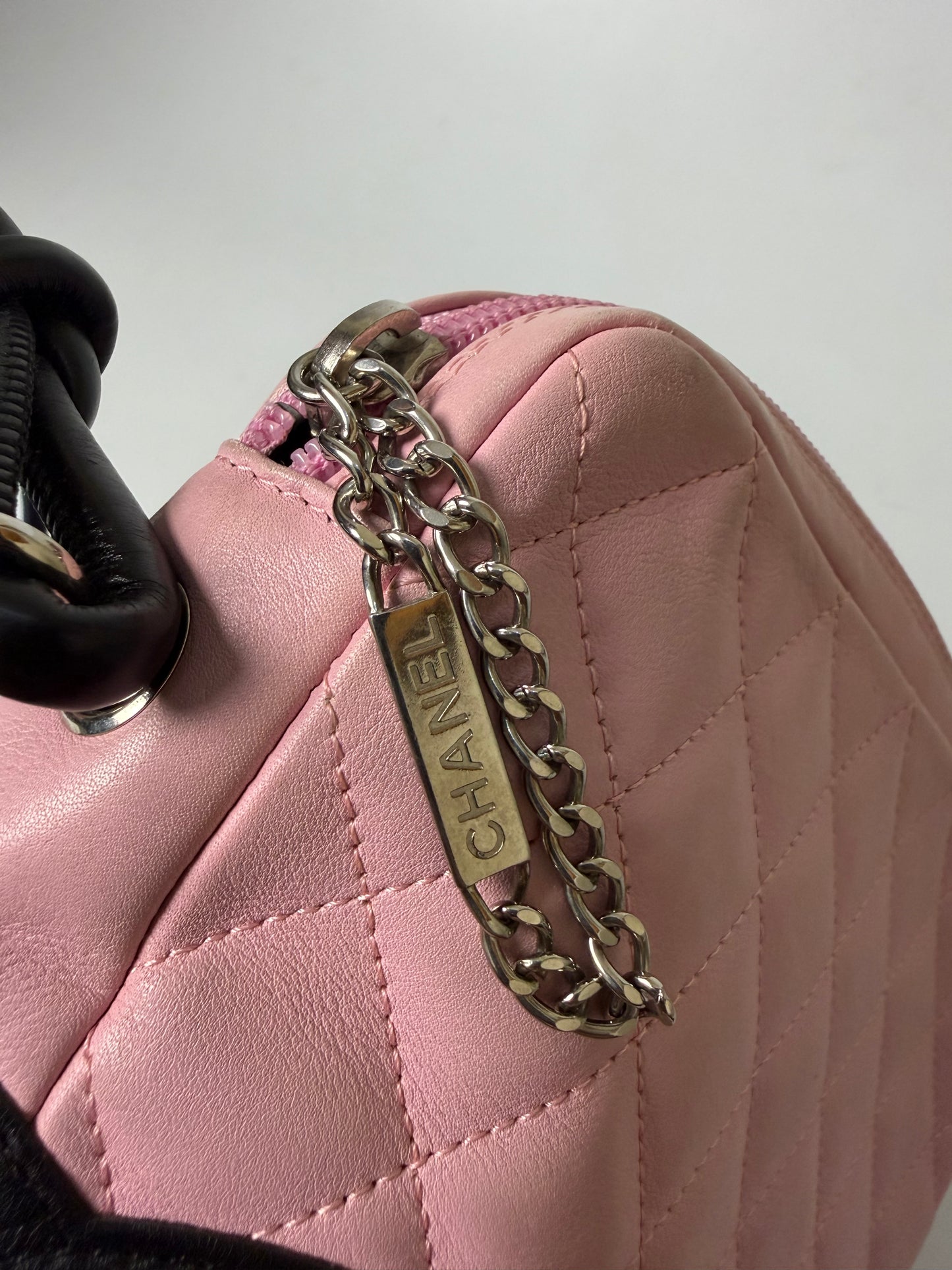 2003 Chanel Pink Cambon Ligne Messenger Bag