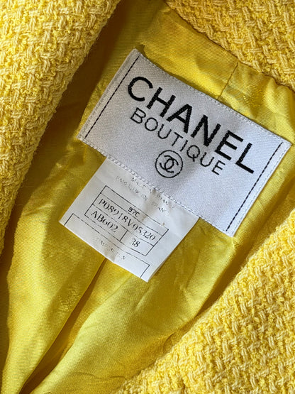 Vintage Chanel Boutique 1997 Canary Yellow Tweed