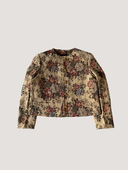 Celine Pre-Spring 2020 Beige Floral Print Evening Jacket