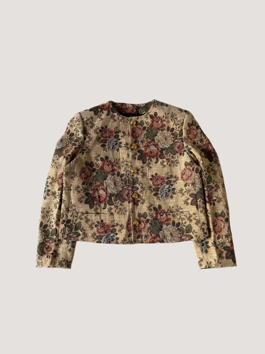 Celine Pre-Spring 2020 Beige Floral Print Evening Jacket