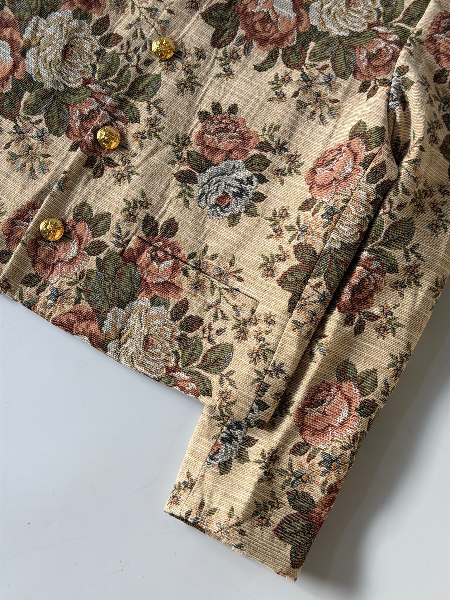 Celine Pre-Spring 2020 Beige Floral Print Evening Jacket