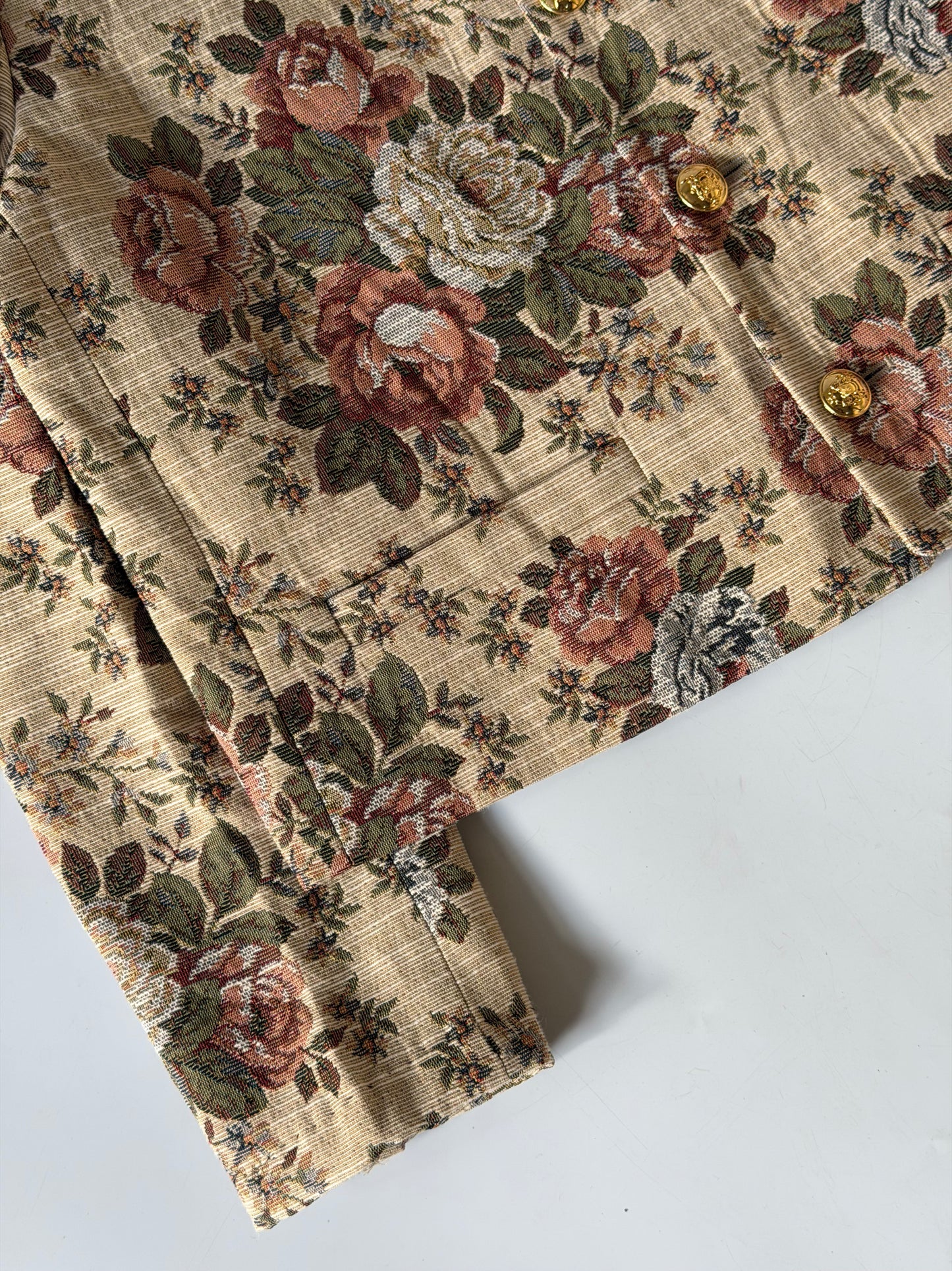 Celine Pre-Spring 2020 Beige Floral Print Evening Jacket