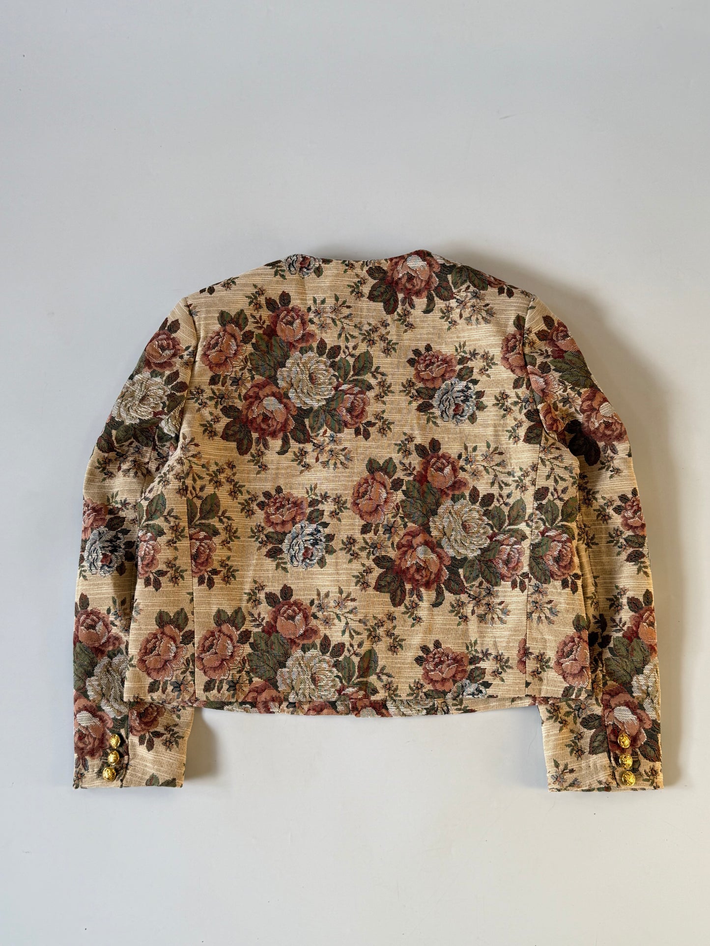 Celine Pre-Spring 2020 Beige Floral Print Evening Jacket