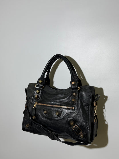 2000’s Balenciaga Black Giant 21 Rose Gold City Bag