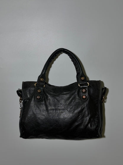 2000’s Balenciaga Black Giant 21 Rose Gold City Bag