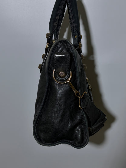 2000’s Balenciaga Black Giant 21 Rose Gold City Bag