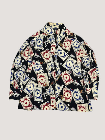Chanel Card Print Silk Shirt