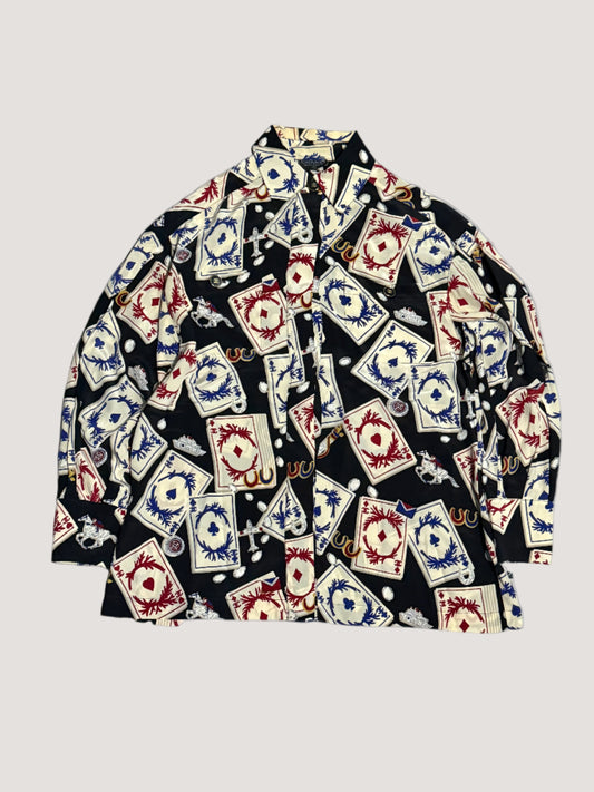 Chanel Card Print Silk Shirt