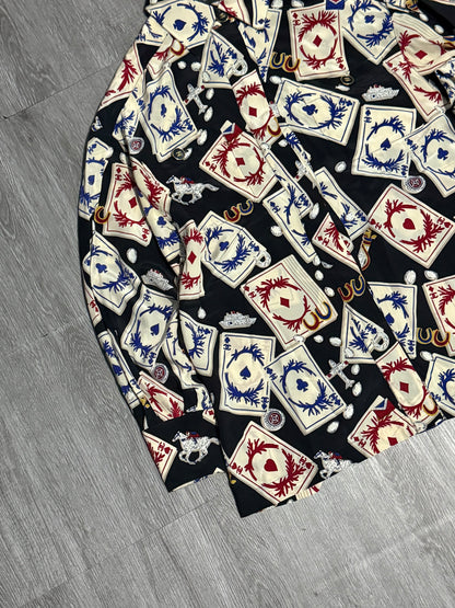 Chanel Card Print Silk Shirt