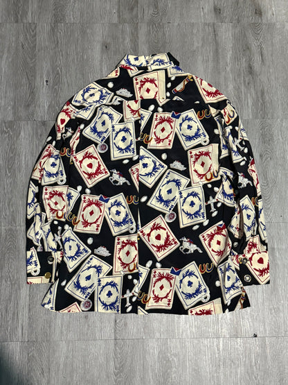 Chanel Card Print Silk Shirt