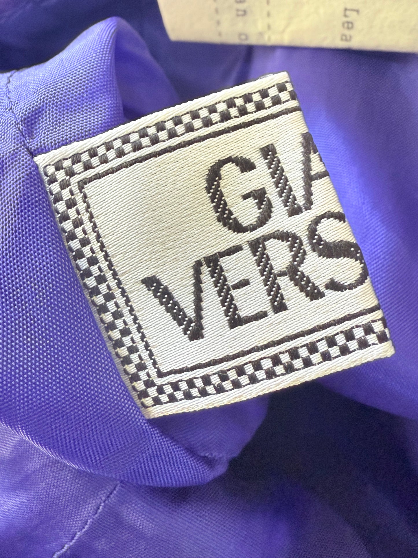 Gianni Versace 1996 F/W Purple Leather Belted Shift Dress