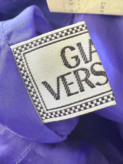 Gianni Versace 1996 F/W Purple Leather Belted Shift Dress