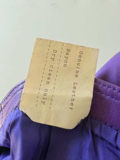 Gianni Versace 1996 F/W Purple Leather Belted Shift Dress