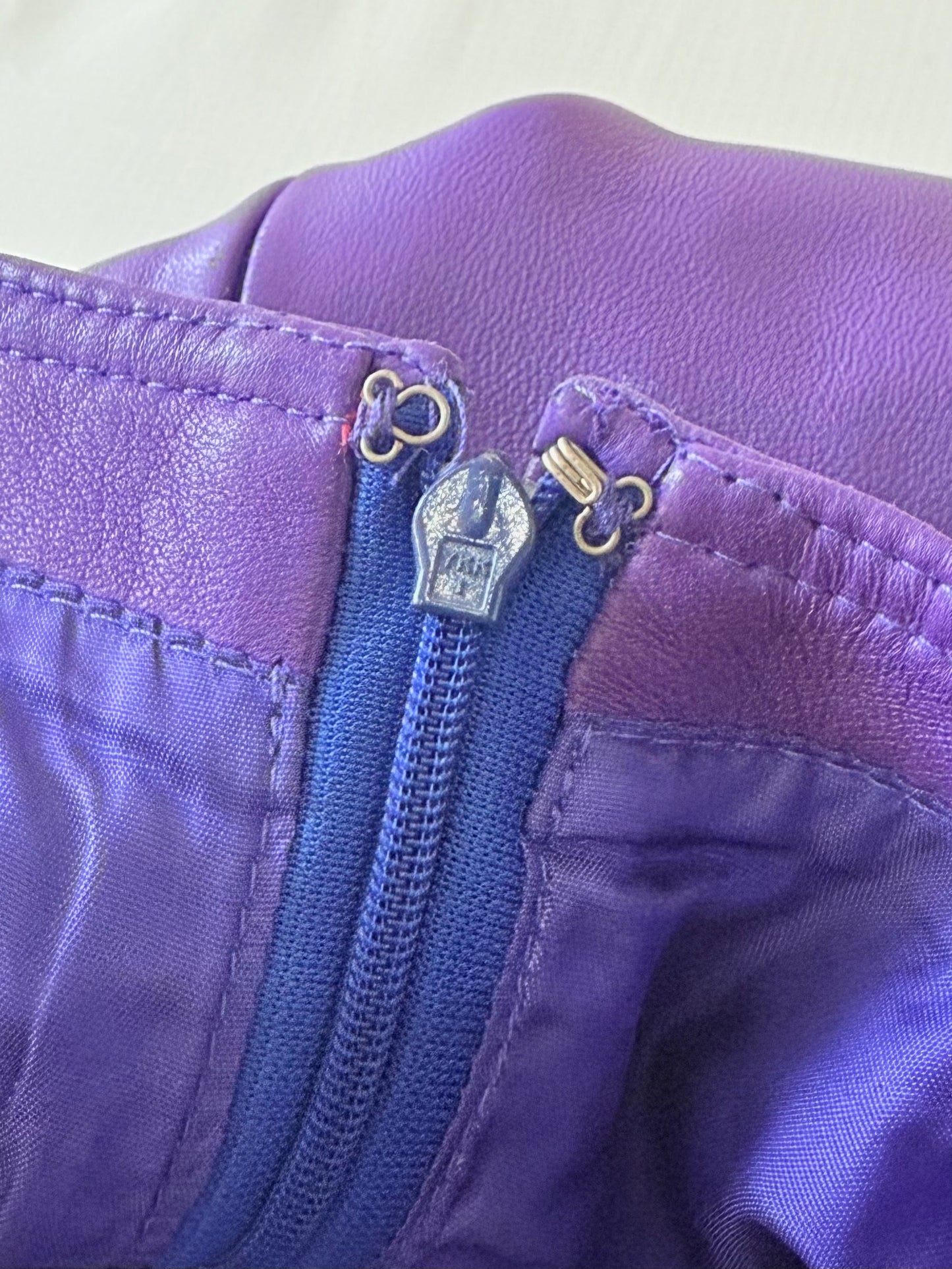 Gianni Versace 1996 F/W Purple Leather Belted Shift Dress