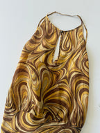 Celine Yellow Swirl Print Silk Blouse