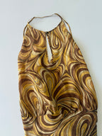 Celine Yellow Swirl Print Silk Blouse