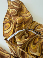 Celine Yellow Swirl Print Silk Blouse