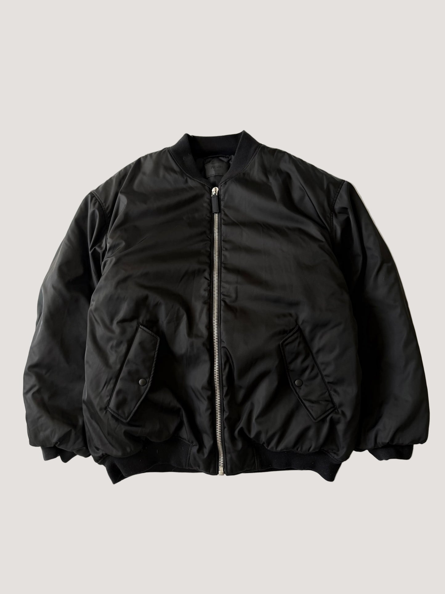 Prada A/W 2022 Re-Nylon Black Bomber Jacket