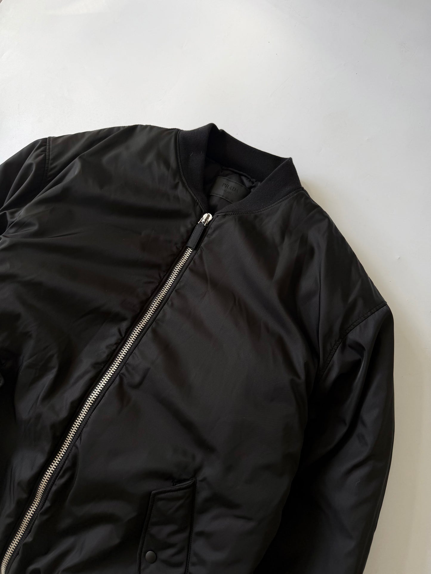 Prada A/W 2022 Re-Nylon Black Bomber Jacket