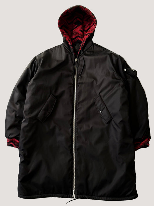 Prada F/W21 Runway by Raf Simons Re-Nylon Zip Hoodie Bomber