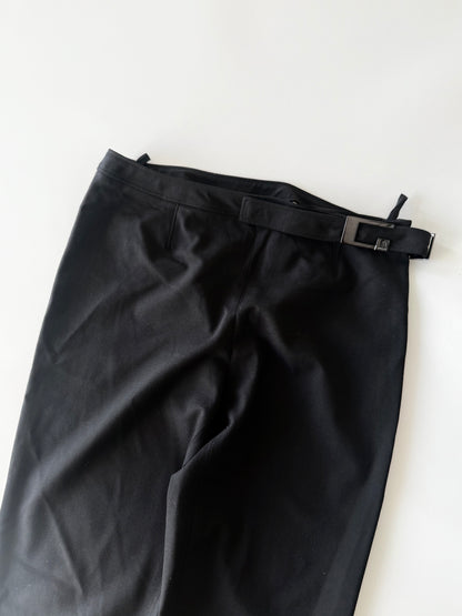 Gucci Black Wool Pants G Buckle Design