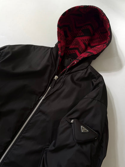 Prada F/W21 Runway by Raf Simons Re-Nylon Zip Hoodie Bomber