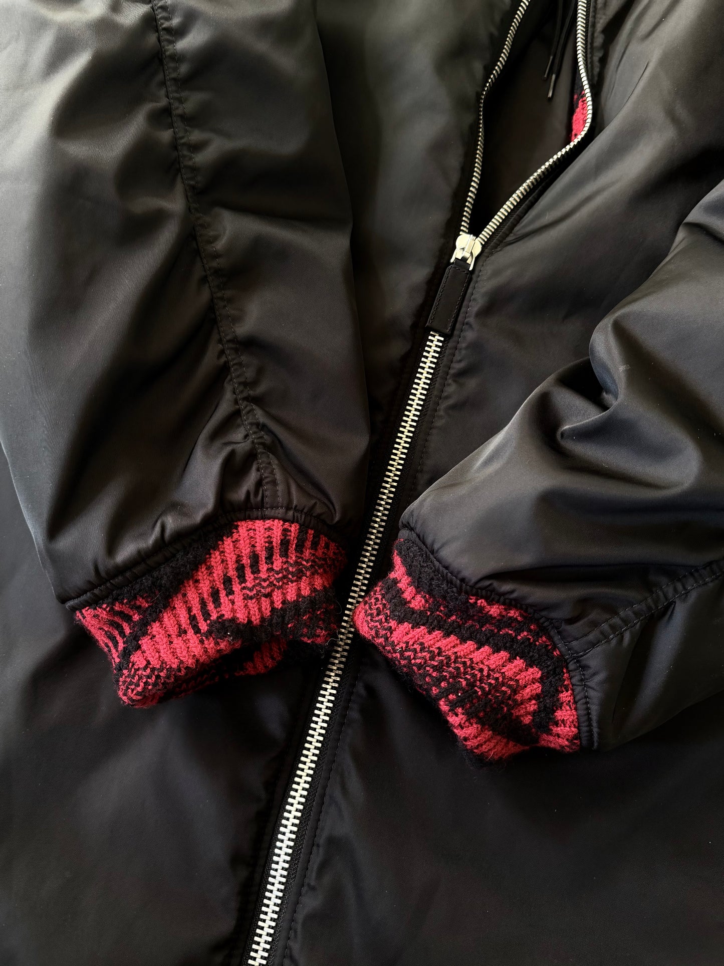 Prada F/W21 Runway by Raf Simons Re-Nylon Zip Hoodie Bomber