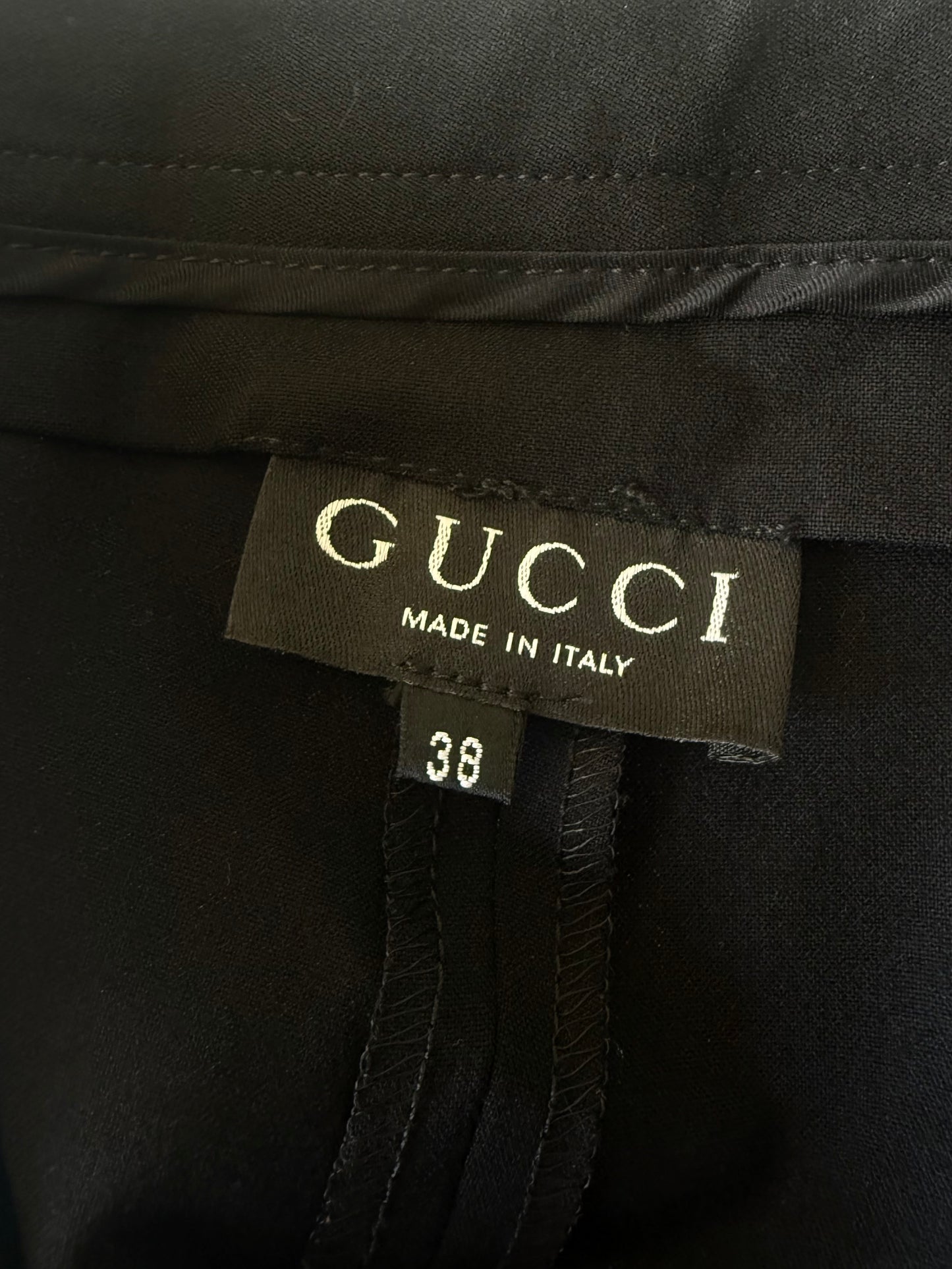 Gucci Black Wool Pants G Buckle Design