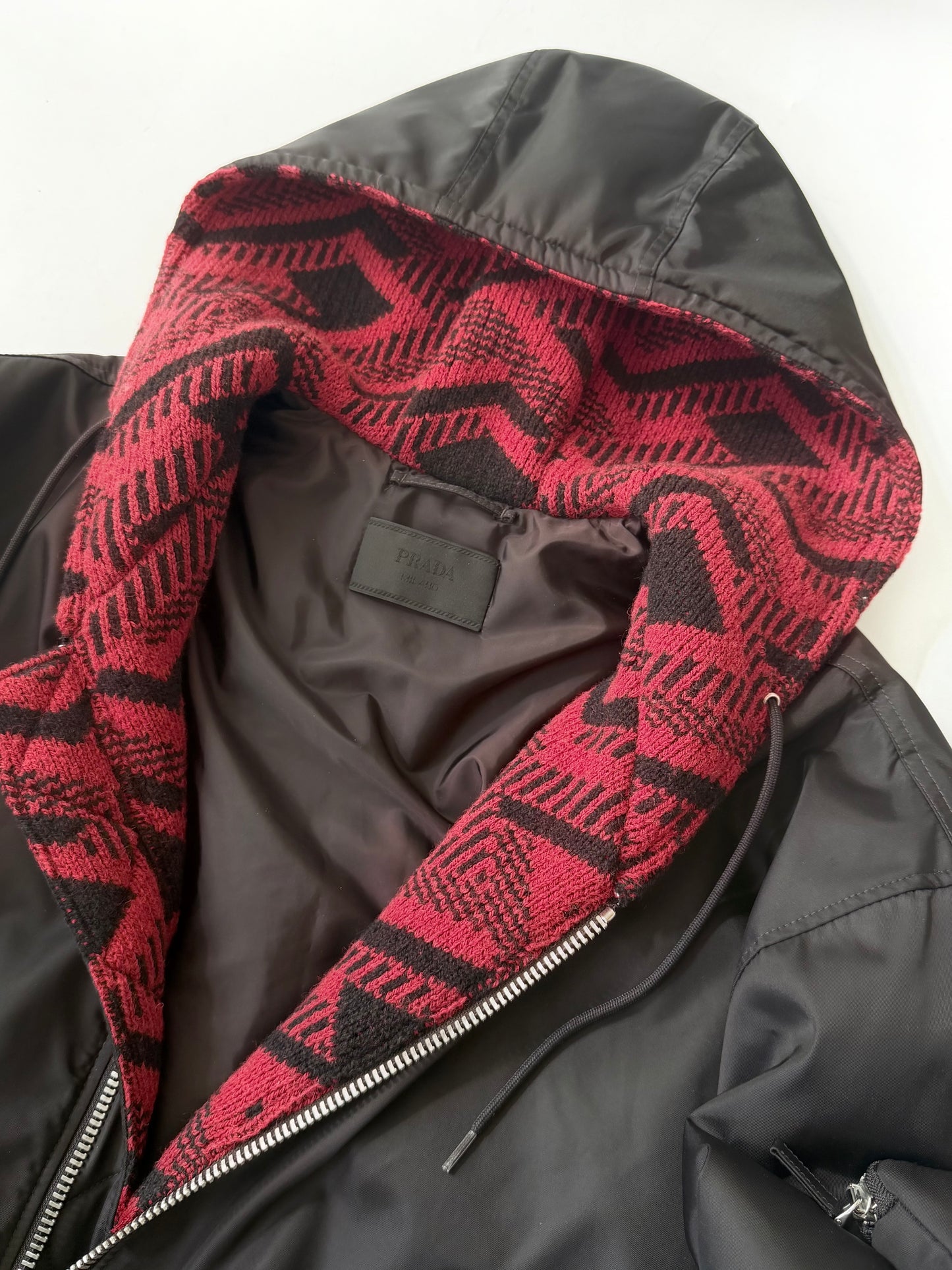 Prada F/W21 Runway by Raf Simons Re-Nylon Zip Hoodie Bomber