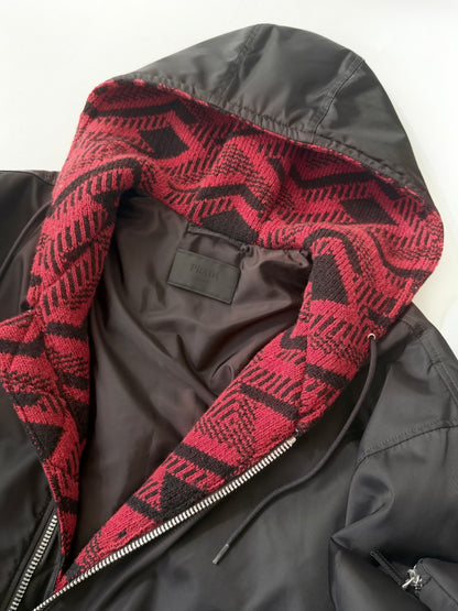 Prada F/W21 Runway by Raf Simons Re-Nylon Zip Hoodie Bomber